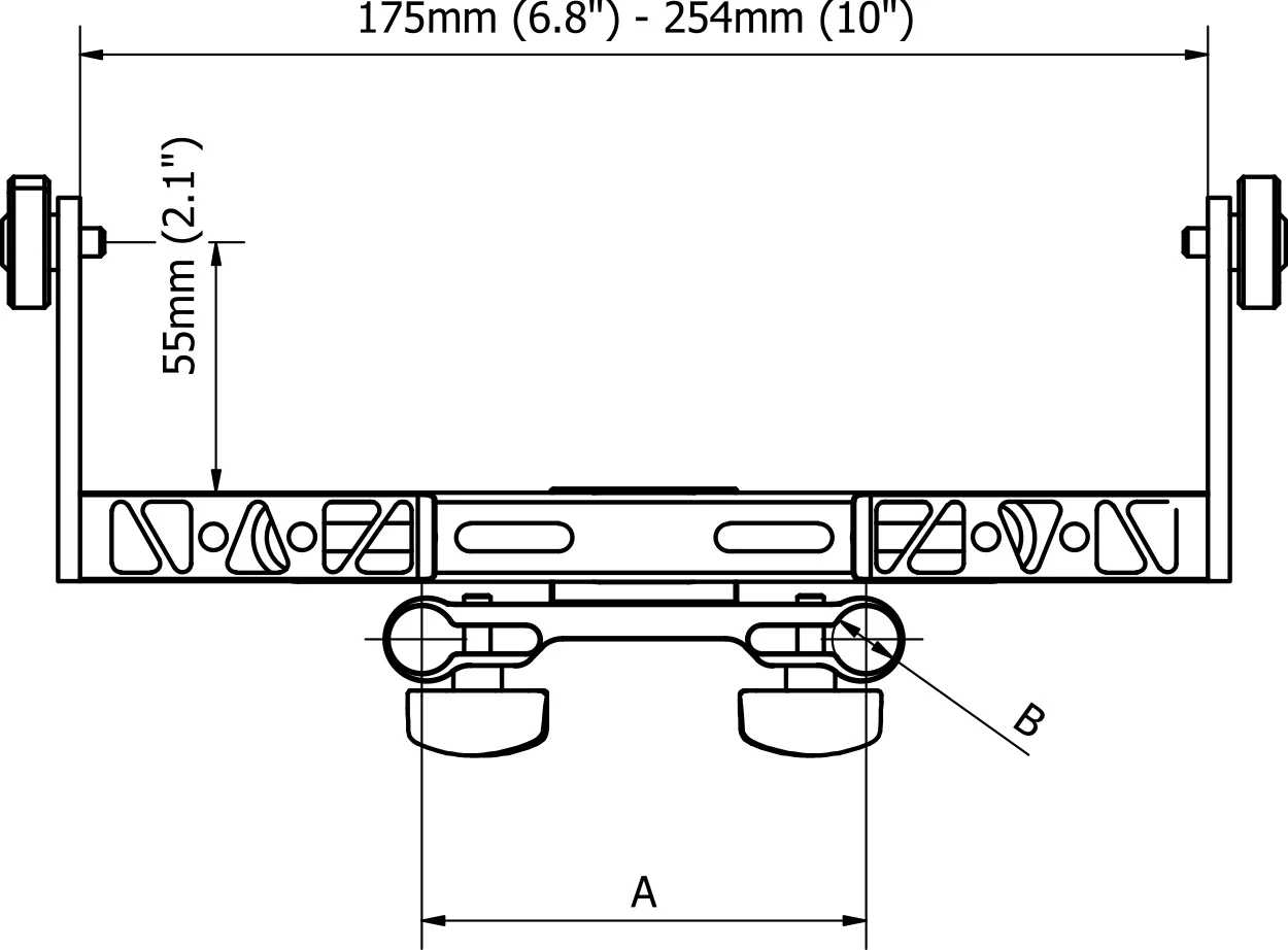 LCD Bracket (Lateral mount) with Custom Rods Attachment - Image 2